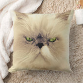 緑色の目をした白いペルシャ猫 クッション (ブランケット)