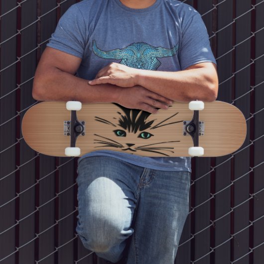緑色の目をした素朴猫 スケートボード (室外3)