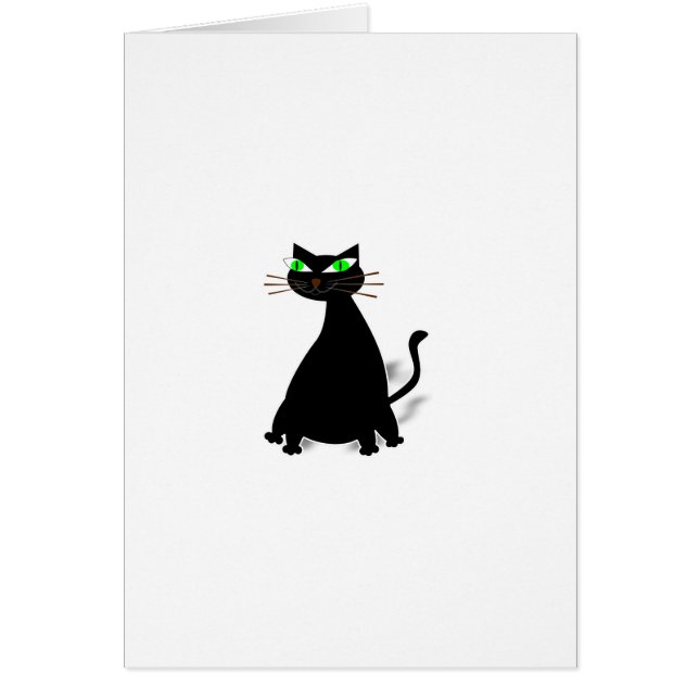 緑色の目をした黒い太った猫 (正面)