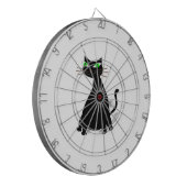 緑色の目をした黒い太った猫 ダーツボード (正面左)