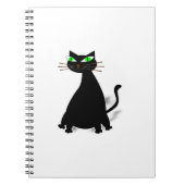 緑色の目をした黒い太った猫 ノートブック (正面)