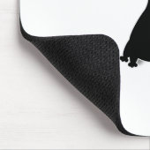 緑色の目をした黒い太った猫 マウスパッド (コーナー)