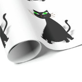 緑色の目をした黒い太った猫 ラッピングペーパー (ロールコーナー)