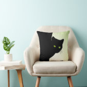 緑色の目をした黒猫 クッション (椅子)