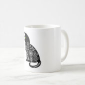緑色の目をした黒猫 コーヒーマグカップ (正面右)