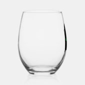 緑色の目をした黒猫 ステムなしワイングラス (右)