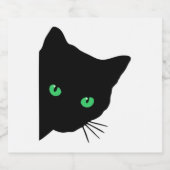 緑色の目をした黒猫 スパークリングワインラベル (シングルラベル)