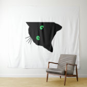 緑色の目をした黒猫 タペストリー (インサイチュ(横))