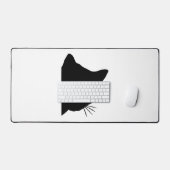 緑色の目をした黒猫 デスクマット (キーボード&マウス)