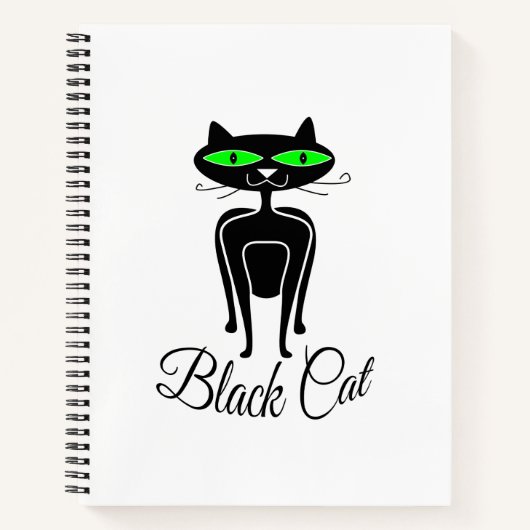 緑色の目をした黒猫 ノートブック (正面)