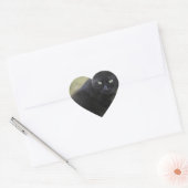 緑色の目をした黒猫 ハートシール (封筒)