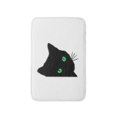 緑色の目をした黒猫 バスマット (正面縦)