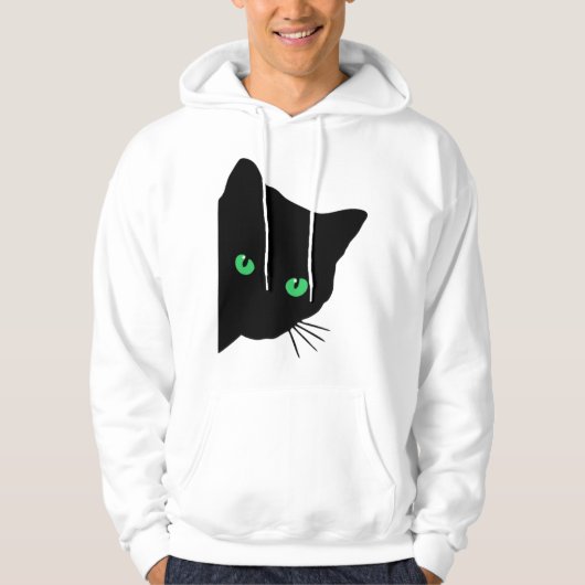 緑色の目をした黒猫 パーカ (正面)