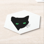 緑色の目をした黒猫 ペーパーコースター (アングル)