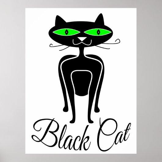 緑色の目をした黒猫 ポスター (正面)