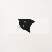 緑色の目をした黒猫 ヨガマット (正面(横))