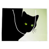 緑色の目をした黒猫 ラージペーパーバッグ (裏面)