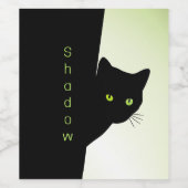 緑色の目をした黒猫 ワインラベル (シングルラベル)