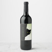 緑色の目をした黒猫 ワインラベル (正面)