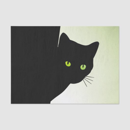 緑色の目をした黒猫 薄葉紙 (正面)