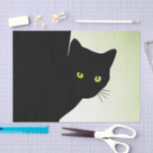緑色の目をした黒猫 薄葉紙 (クラフト)