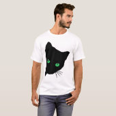 緑色の目をした黒猫 Tシャツ (正面フル)