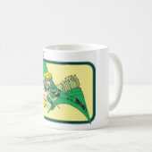 緑色の矢印のヘッドショット コーヒーマグカップ (正面右)