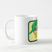 緑色の矢印のヘッドショット コーヒーマグカップ (左)