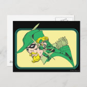 緑色の矢印のヘッドショット ポストカード (正面/裏面)