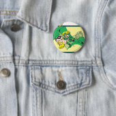 緑色の矢印のヘッドショット 缶バッジ (インサイチュ)