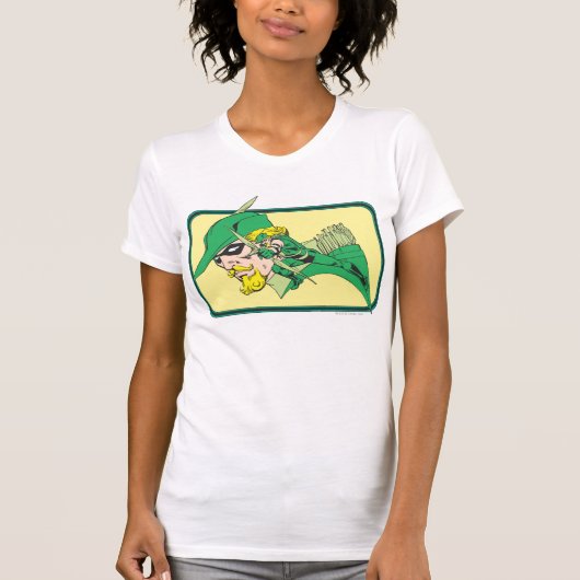 緑色の矢印のヘッドショット Tシャツ (正面)