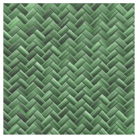 緑色の籠織り模様 ファブリック (クローズアップ)