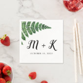緑色の結婚シダの。森林植物水彩画 スタンダードカクテルナプキン (インサイチュ)