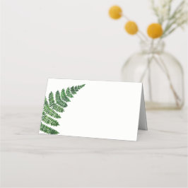 緑色の結婚シダの。水彩森林植物学 プレイスカード