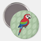 緑色の翼を持つマカオ マグネット (正面/裏面)