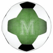 緑色の背景を持つグレーンギーの黒板モノグラム サッカーボール (正面)