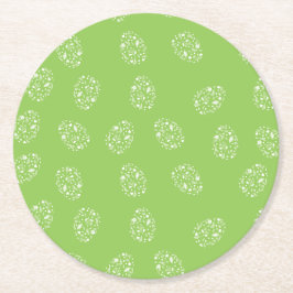 緑色の背景(飾り卵) ラウンドペーパーコースター