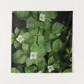 緑色の花を持つ葉白花 タペストリー (正面(横))