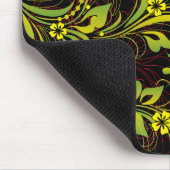 緑色の花柄 マウスパッド (コーナー)