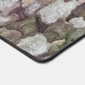 緑色の茶色の灰色のカモフラージュの木の樹皮モノグラム デスクマット (コーナー)