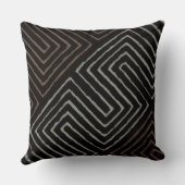 緑色の茶色の黒アフリカ迷路の泥の布の部族 クッション (裏面)