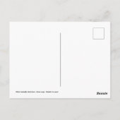 緑色の葉を持つ白い蝶から分離された ポストカード (裏面)