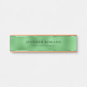 緑色の虹色ガラスのテクスチャ サインプレート (正面)