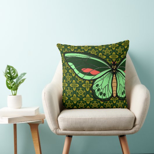 緑色の蝶 クッション (椅子)