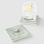 緑色の蝶 ストーンコースター (横)