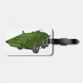 緑色の装甲軍用車両 ラゲッジタグ (裏面横)