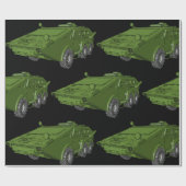緑色の装甲軍用車両 ラッピングペーパー (フラット)