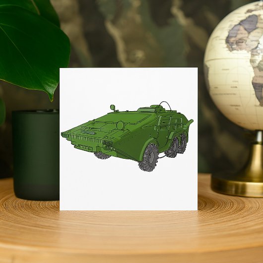緑色の装甲軍用車両 招待状