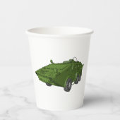 緑色の装甲軍用車両 紙コップ (正面)