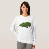 緑色の装甲軍用車両 Tシャツ (正面フル)
